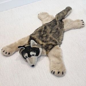 JAAG Plush Wolf 50” Jumbo Lays Flat Realistic Head Handles Pocket Pajama Bag